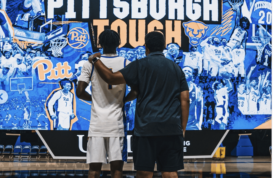 2025 combo guard prospect Isaiah Denis on his official visit to Jeff Capel's Pitt basketball program from August 30, 2024.